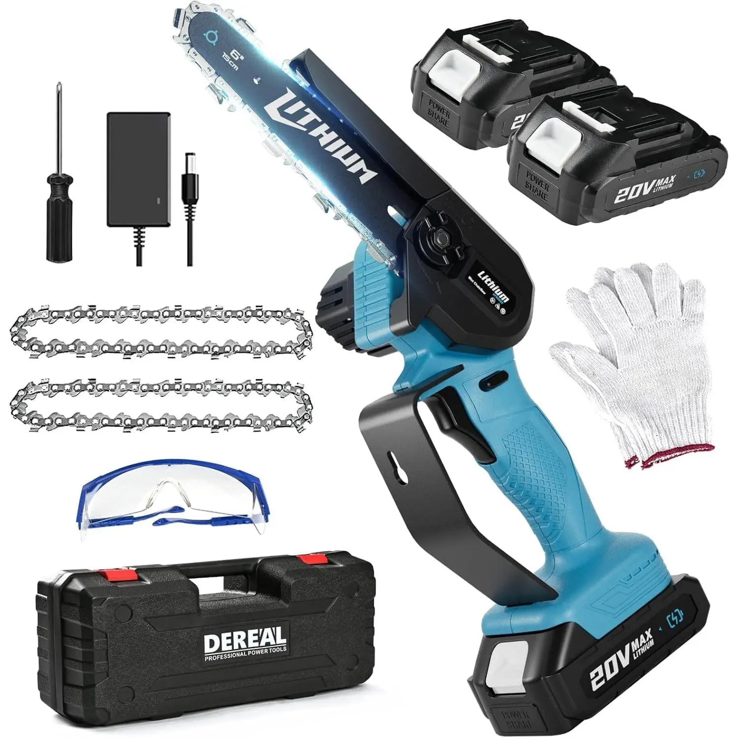 Mini  Cordless 6 Inch with 2   40V Electric Power Chain Saws with  Lock, Upgraded Handheld Small  for   Trimming
