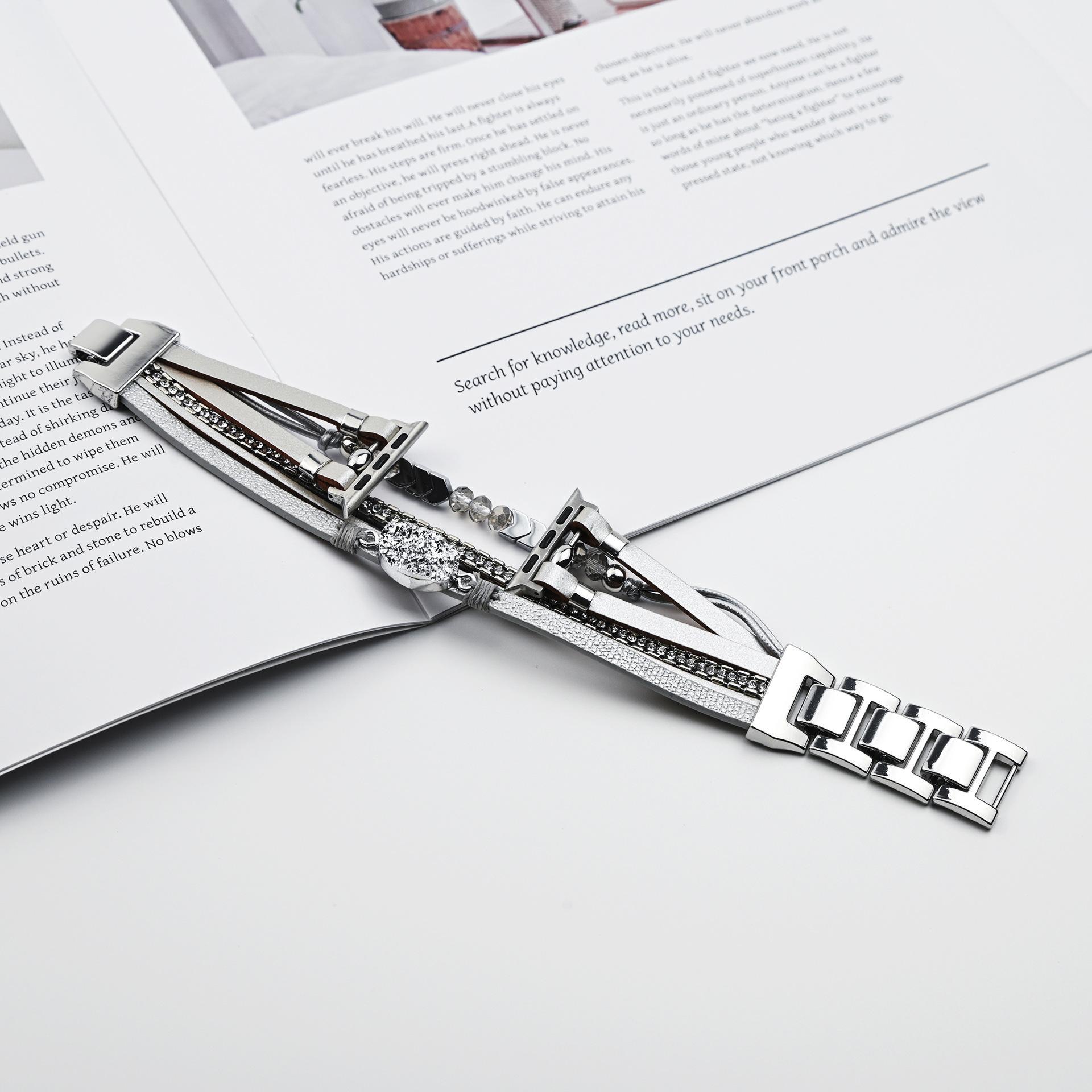 Boho Style Beaded Watch Band (Band Only), 1 Count Wearable Accessories for Women, Smart Watch Band Compatible with Apple Watch Series