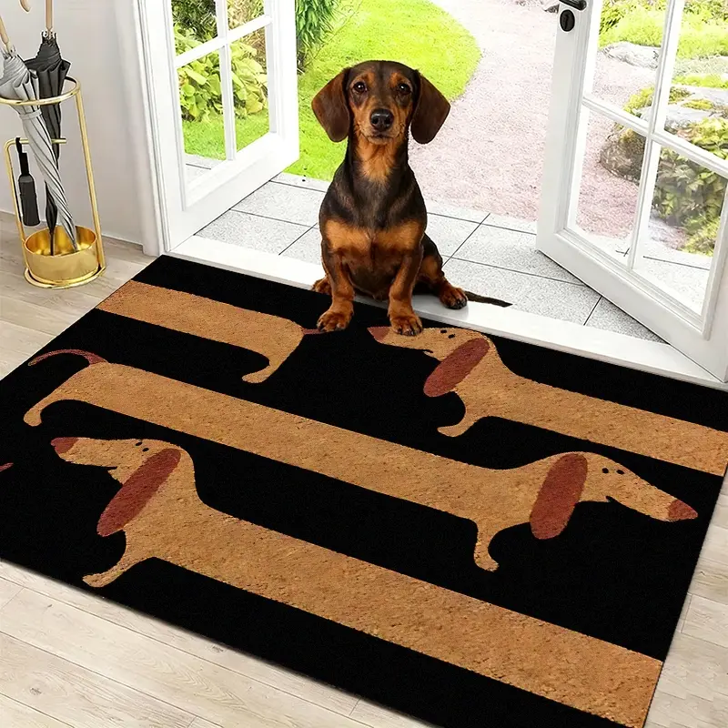 Sausage Dog Pattern Carpet, Dachshund Rug, Dachshund Doormat, Entryway Rug, Animal Printed Rug, Home Decorative Rugs, Soft Washable Entry Door Mat, Indoor Outdoor Welcome Rug, Easy Clean Home Decor Bath Room Entrance Pad