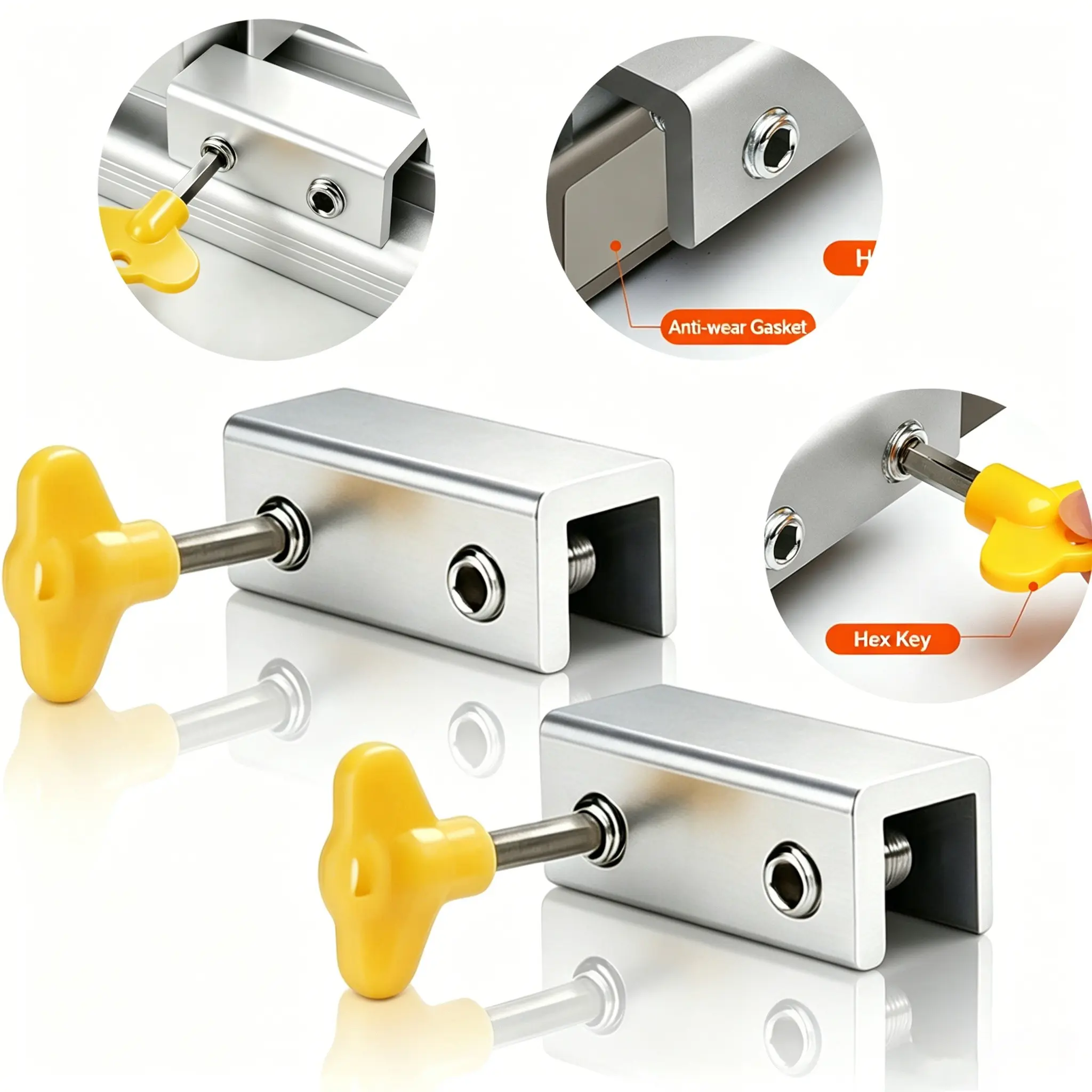 Adjustable Window Lock, Enhance Home Security, Prevent Break-, Easy Installation, Hex Key, Durable Design, Ideal for Residential Use