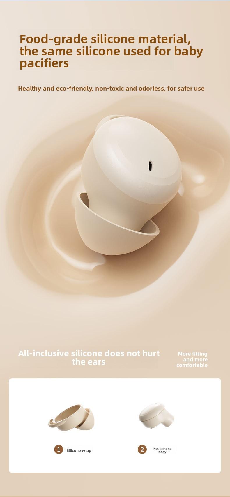 Sleep headphones, painless for side sleepers, no ear pressure, 2026 new model, in-ear noise-canceling, long battery life, sleep Bluetooth headphones