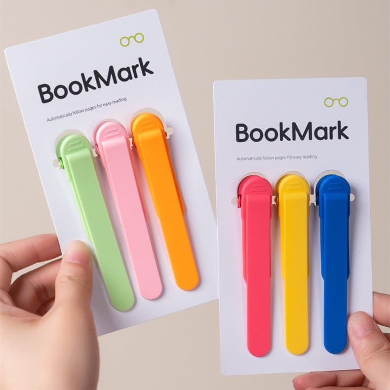 3 count  Automatic Bookmark, Book Marks for Reading, Cute  Book Markers,  Bookmarks Clip Book Page Holder for Women, Men, , Book Lovers, Stay in Place and Follow as You Read