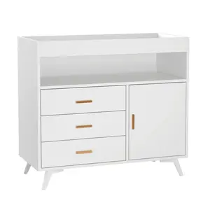 Changing Table Dresser for Infants, 3-Drawer Changer Dresser with Removable Changing pad