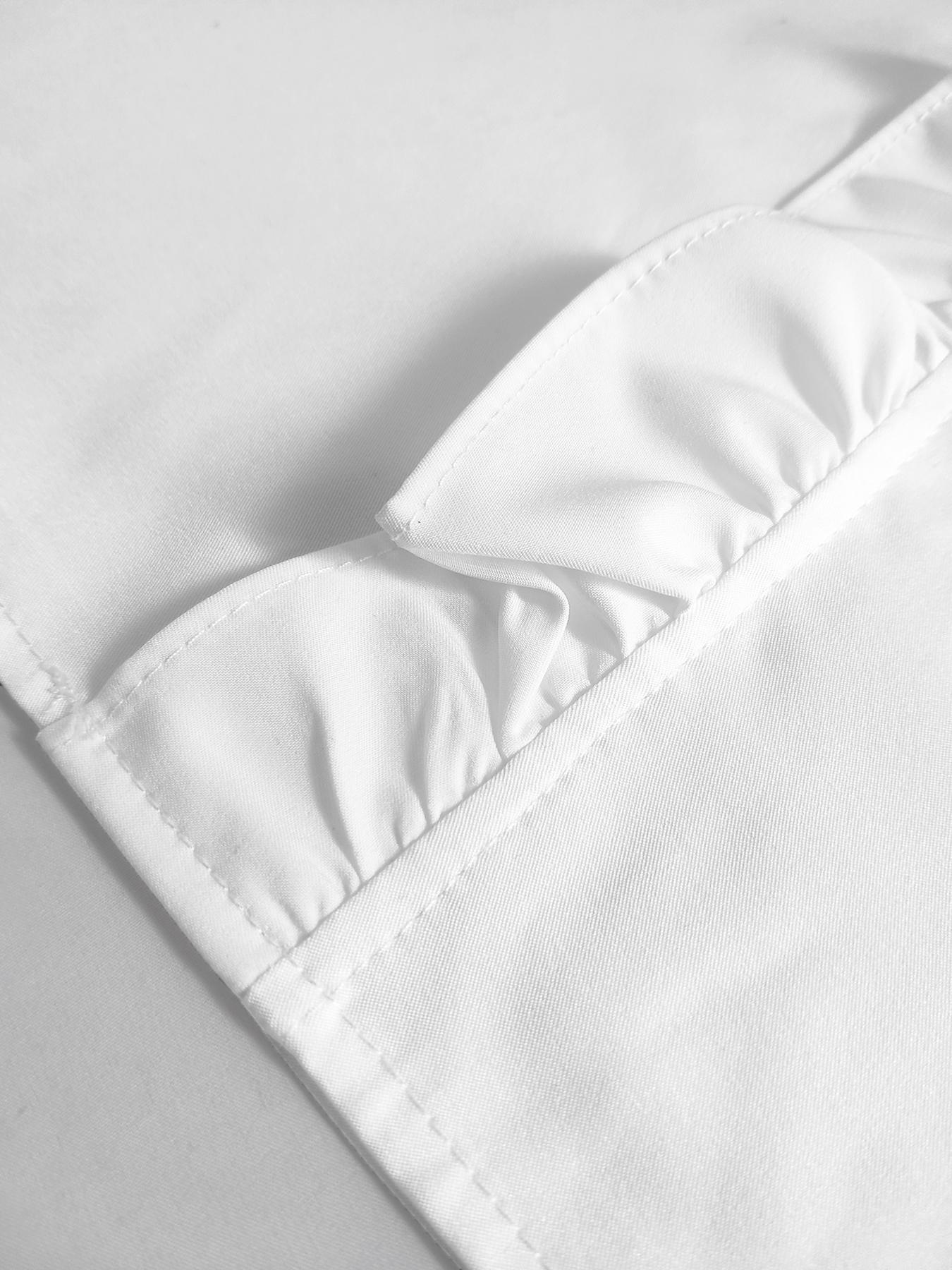 Women's Elegant V Neck Blouse with Ruffles, Loose-Fit Woven Shirt for All Seasons, Plain Pattern Casual Top for Office Wear