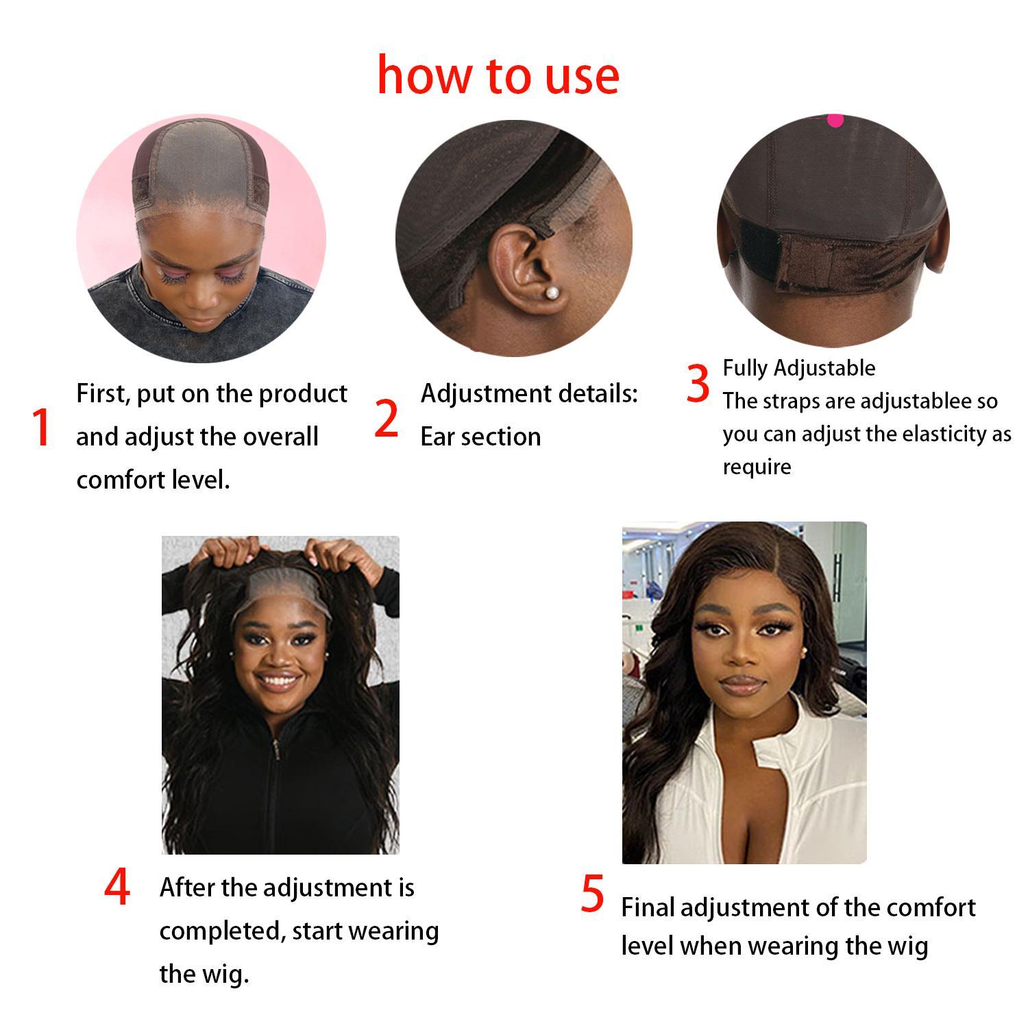 Lace Grip Wig Cap for Women, Transparent Non-Slip Wig Gripper Cap with Adjustable Grip Headband for Keeping Wigs in Place