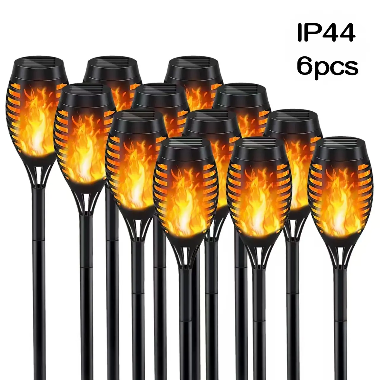 6pcs Solar Torch Lights, 19.69in Landscape Spotlights, Solar Powered Lighting, Daytime Charging, Night Illumination, Ideal for Courtyard, Pathways, Camping