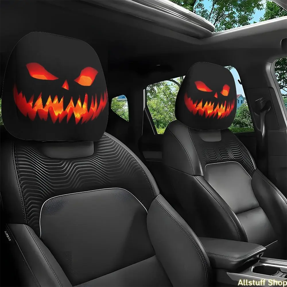 Set of 2 Headrest Covers with a Flame Design, Suitable for Any Season, Great for Halloween, Thanksgiving, And Christmas Decor. an Excellent Gift for Long Journeys, Helps Ease Neck, Perfect for Motorcycle Lovers Or Fashionable Friends tiktokshopbacktoschoo