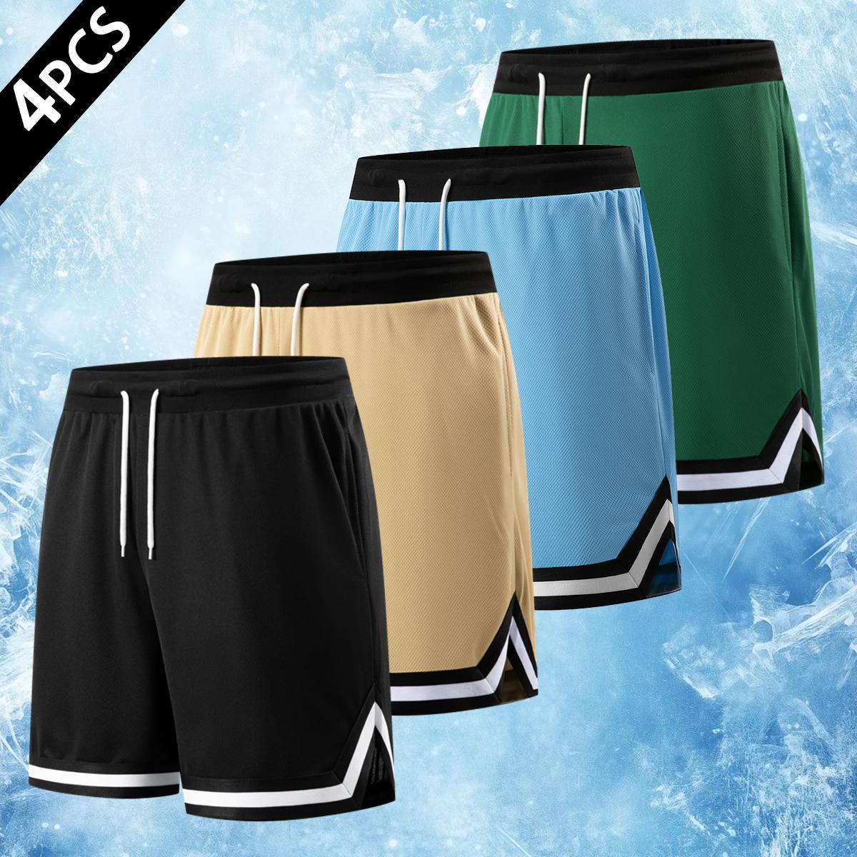5PCS Men's Basketball Shorts 2026 Summer, Quick Dry Mesh Athletic Gym Shorts with Elastic Waist Drawstring, Breathable Lightweight Workout Running Shorts for Fitness, Hiking, Beach, Outdoor Activities, Men's Fashion Activewear Multi-Pack