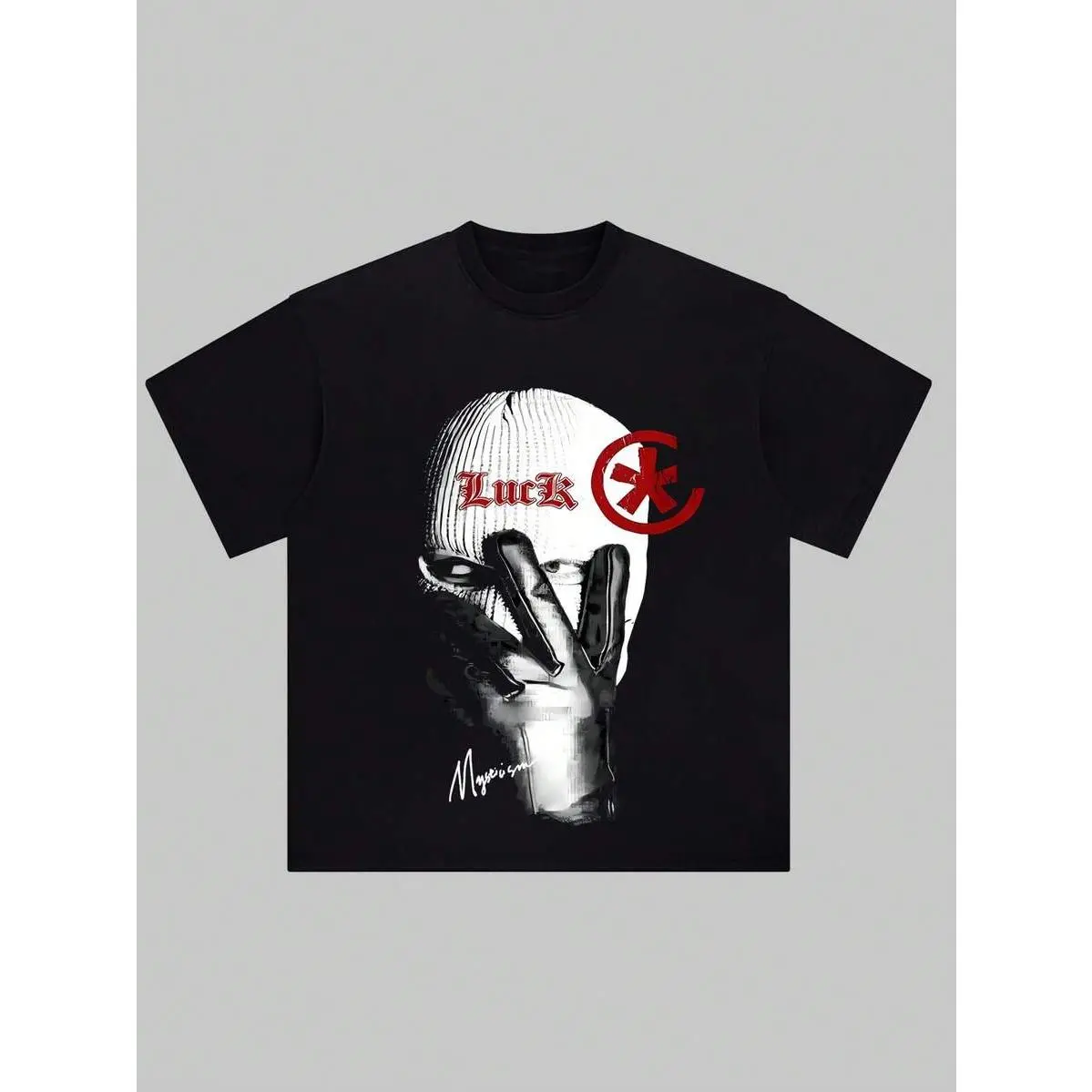 Streetwear T-Shirt Set, Soft Cotton Round Neck Unisex Casual Tees, Retro "Around the World" & "World Wide" Graphic Bundle, Bold Lip & Ski Mask Prints, Versatile Alt & Hip-Hop Style Apparel for Outdoor Trips & Daily Street Styling