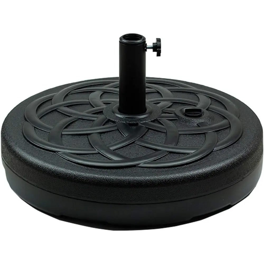 #tiktokshopsummersale 55 lb Sturdy Water-Filled Round Patio Umbrella Base, 22.4"(d) x 4.7"(h) Heavy-Duty Adjustable Stand for Outdoor Decks, Gardens with Sun Protection, Water Resistance