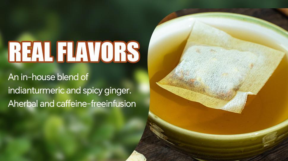 Turmeric Cinnamon Tea - 90g Tea Bags with Cinnamon Ginger & Turmeric for Body & Mind Nourishment - China Origin - Natural Ingredients for Daily Consumption