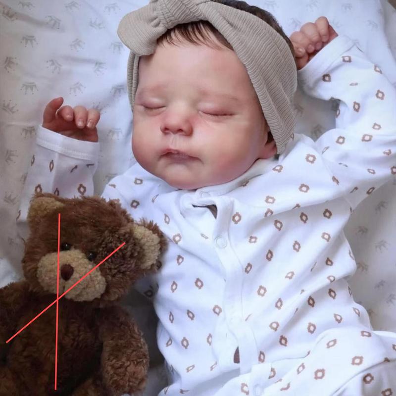 Whimsy & Wit-50cm/20inch Reborn Baby Doll Toy| Vinyl Limbs and Cloth Body, Handmade Fashion, Includes Pacifier, Diaper, Bottle| and Mixed Color,Realistic Weighted Reborn Baby Doll,Birthday Gift toy sleeping