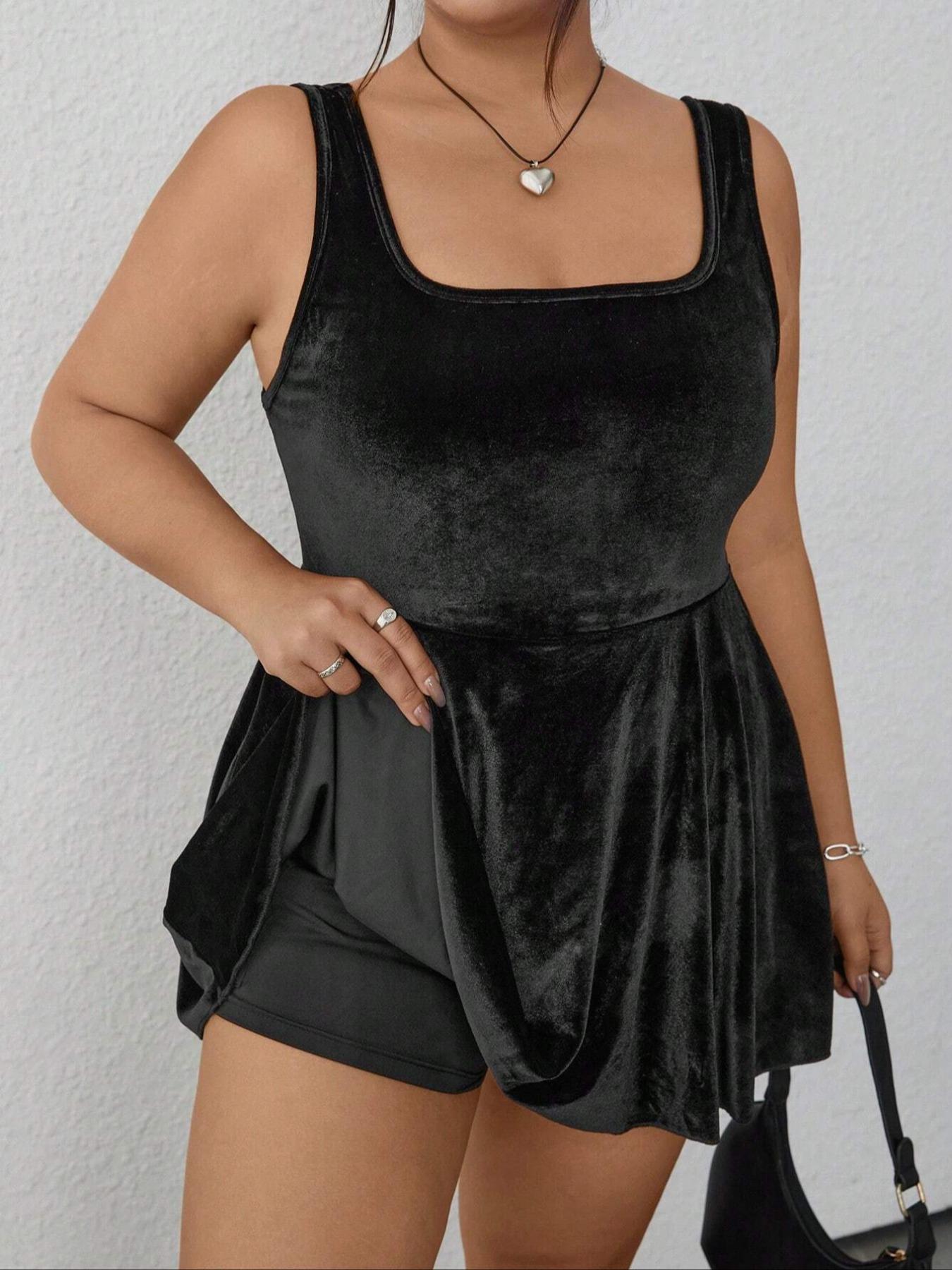 Women's Fashion Casual One-Piece Dress, Plus Size Ladies' Stylish Overall, Comfortable and Trendy Clothing for Daily Wear