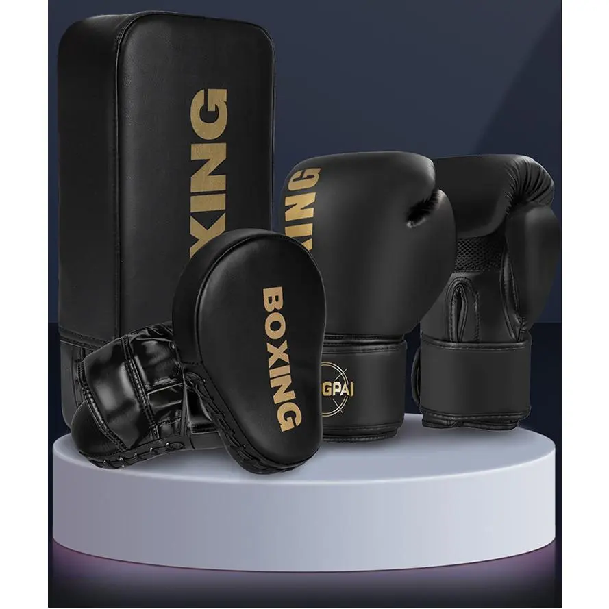 Kids Adults Boxing Training Set with Gloves Hand Targets and Kick Pad Combo