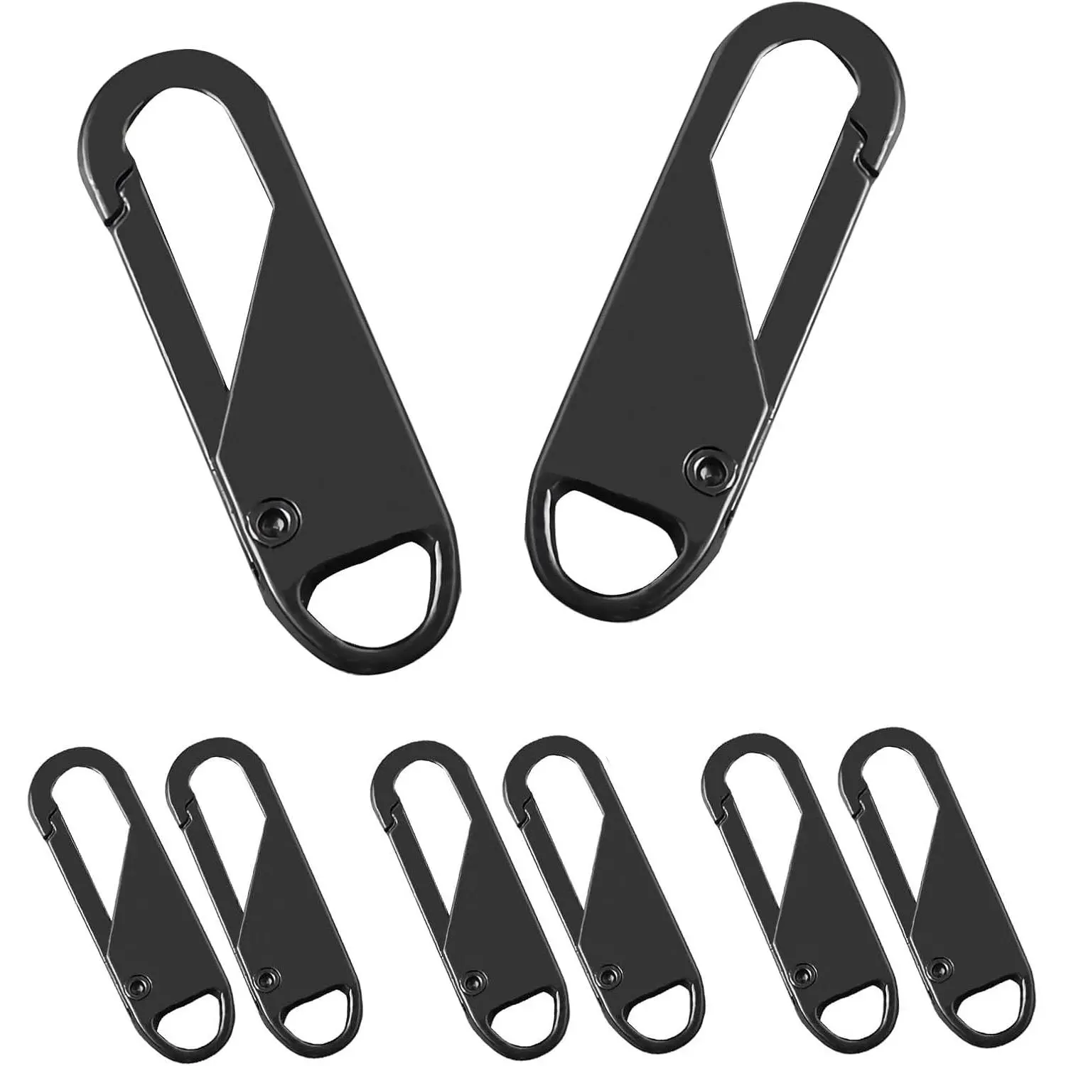 Zipper Pull, 6 count  Metal Zipper Handle Mend Fixer Tab for Luggage, Suitcases, Backpacks, Jackets, Purses, Handbags