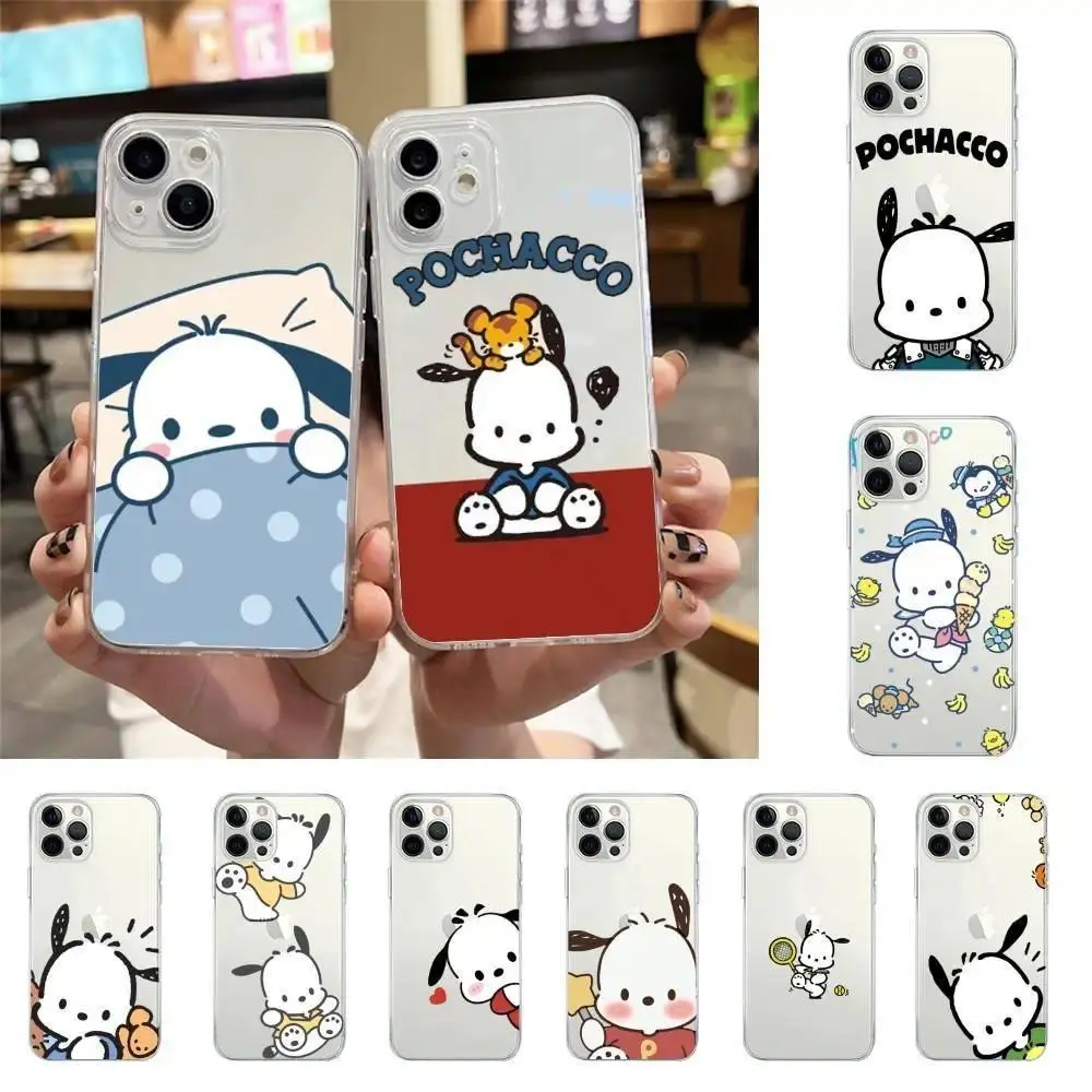 Cute P-Pochaccos Phone Case For iPhone 17 Promax 17Air 16 Plus 15 14 13 12 11 Pro & Samsung Galaxy S26 Ultra S25 S24 Plus Anti-fall Transparent soft TPU Shockproof Protective Cover Gift For Birthday Halloween Christmas