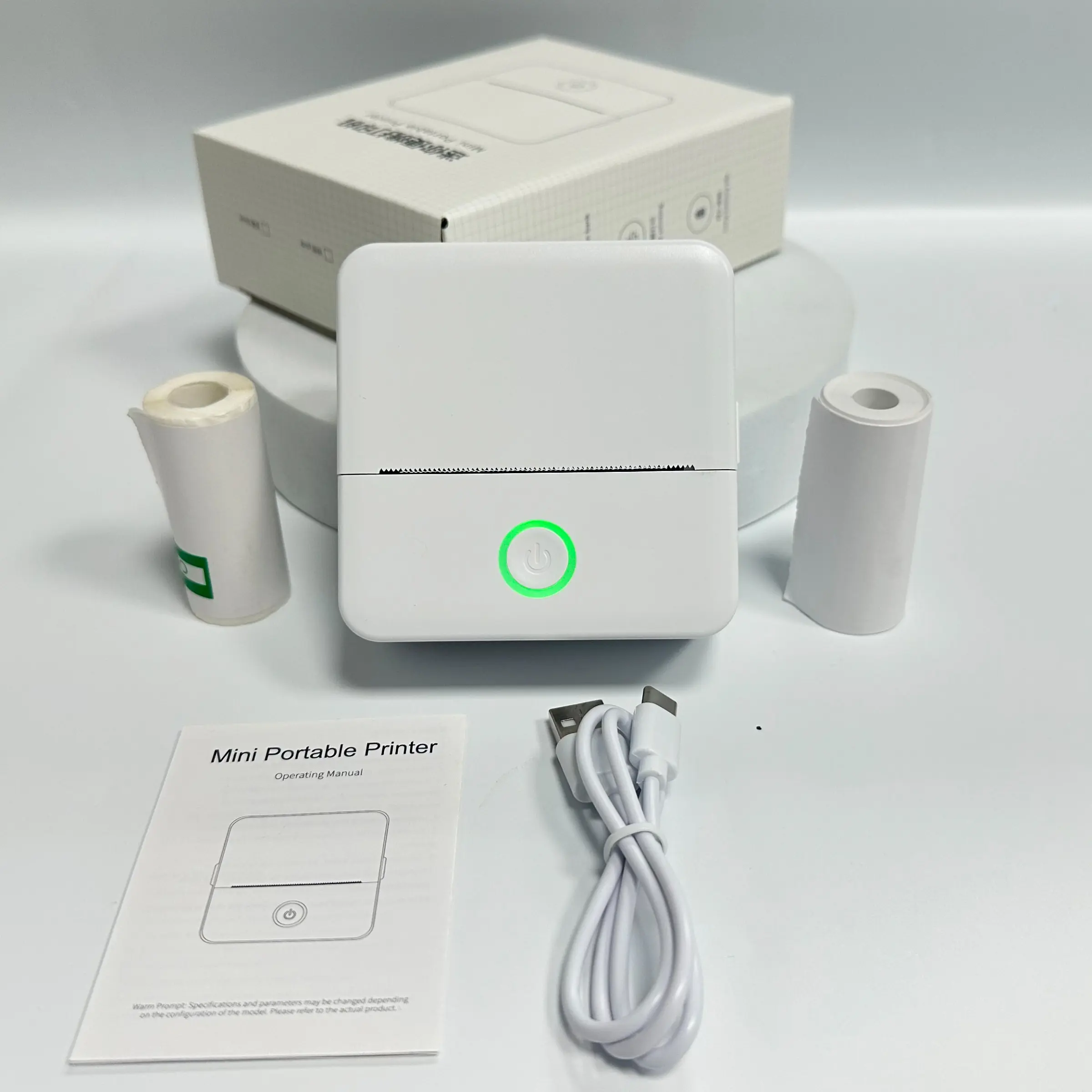 Mini Portable Bluetooth-compatible Printer, Label Maker Printer, USB Rechargeable, Prints Banners, Notes, Files, Photos, Labels, DIY Art, Cute Design, Ideal Gift