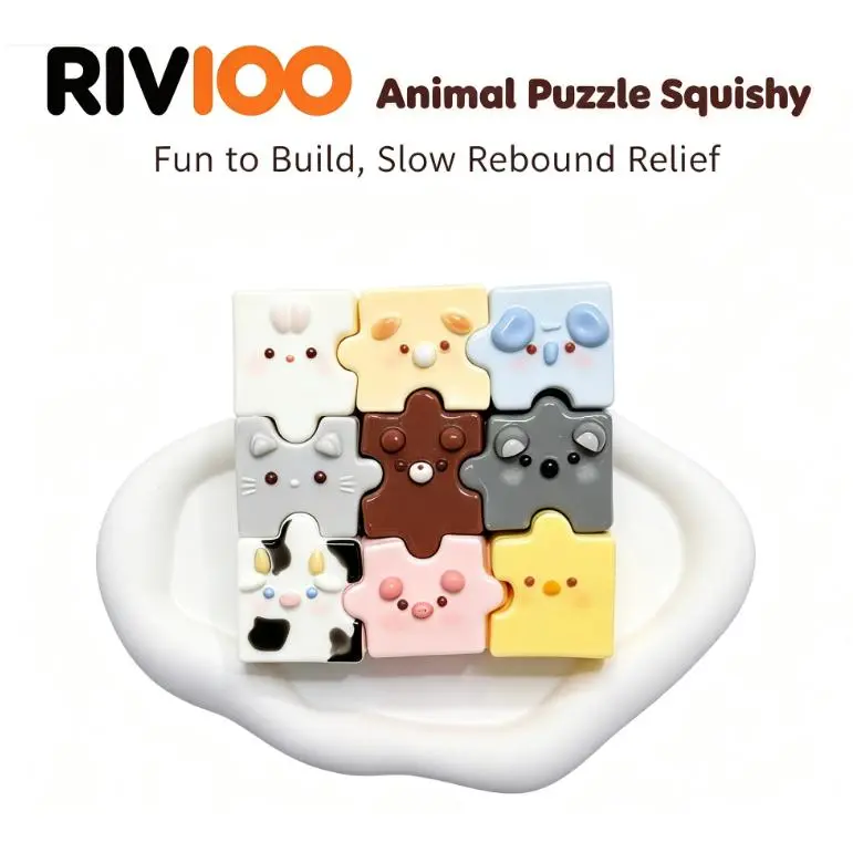 RIVIOO Animal puzzle pinching music Slow rebound decompression Children's toy Super soft mud cartoon puzzle pinching music
