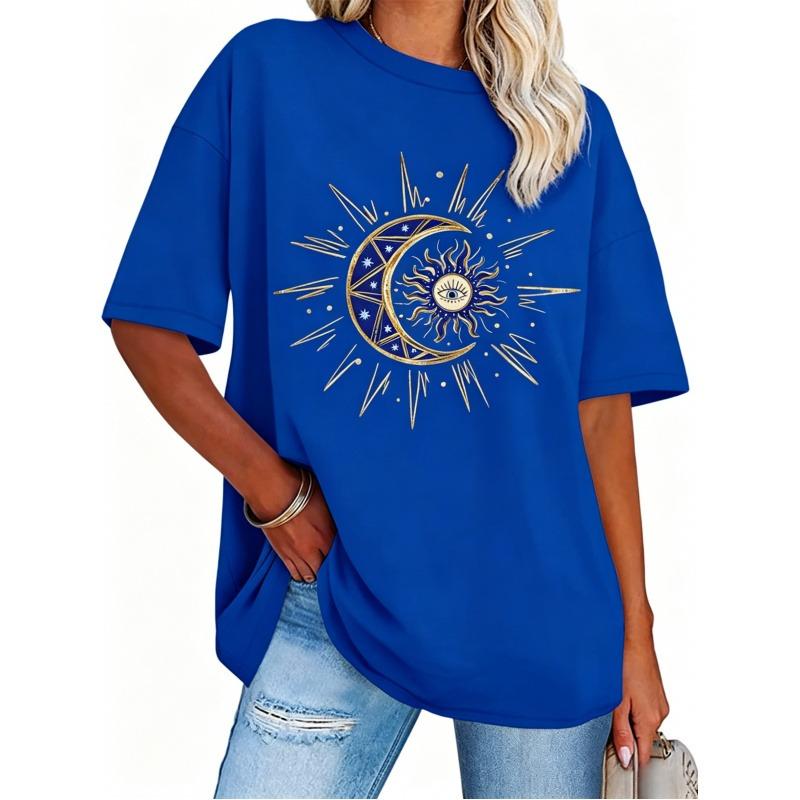 100% Cotton,Womens Oversized Cotton T Shirts,Crewneck Short Sleeve Tops,Heavyweight Casual Loose Fit,Fashion Tees,Printed T-shirt Basic Tee