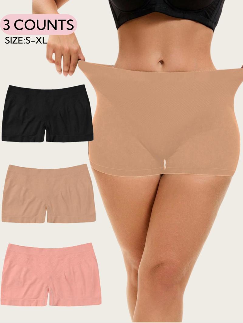 Women's Solid Color Seamless Bodyshorts, Soft Comfy Breathable Panty for Daily Wear, Breathable&Stretch Fabric,Basic Underwear for All Seasons,Women's Bottoms