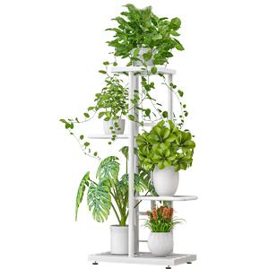 Sturdy 4 Tier Metal Plant Stand Indoor Outdoor 5 Potted Multi-layer Flower Pot Holder Shelf Planter Display Shelving Unit for Patio Garden Corner Balcony