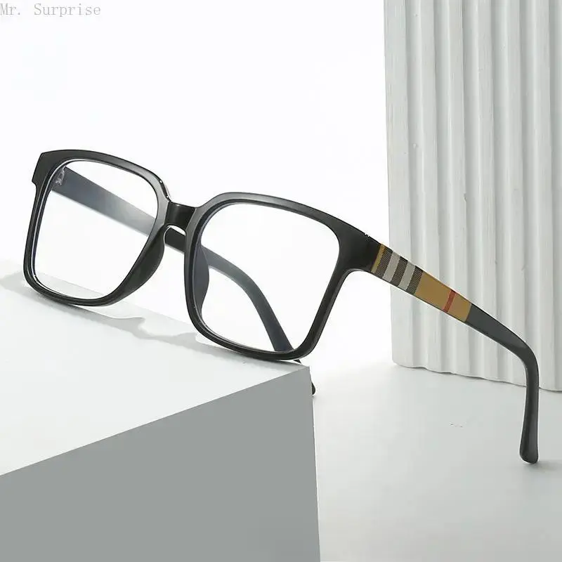 Retro Clear Rectangular Blue Light Blocking Glasses Light Flexible Frame Non Prescription Anti Eye Fatigue Eyewear For Office Cycling Daily Use