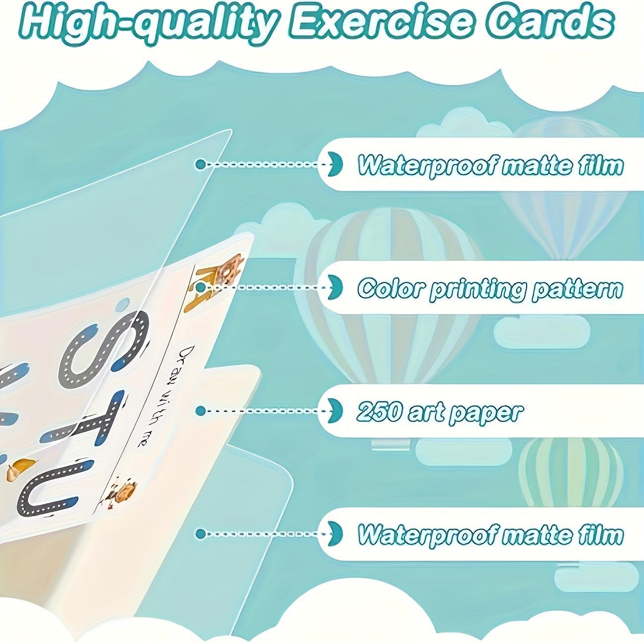 32-Page Reusable Educational Workbook for Kids, Erasable Writing Board, Durable Paper Material for Ages 3-6 Learning Activities, Learning Materials