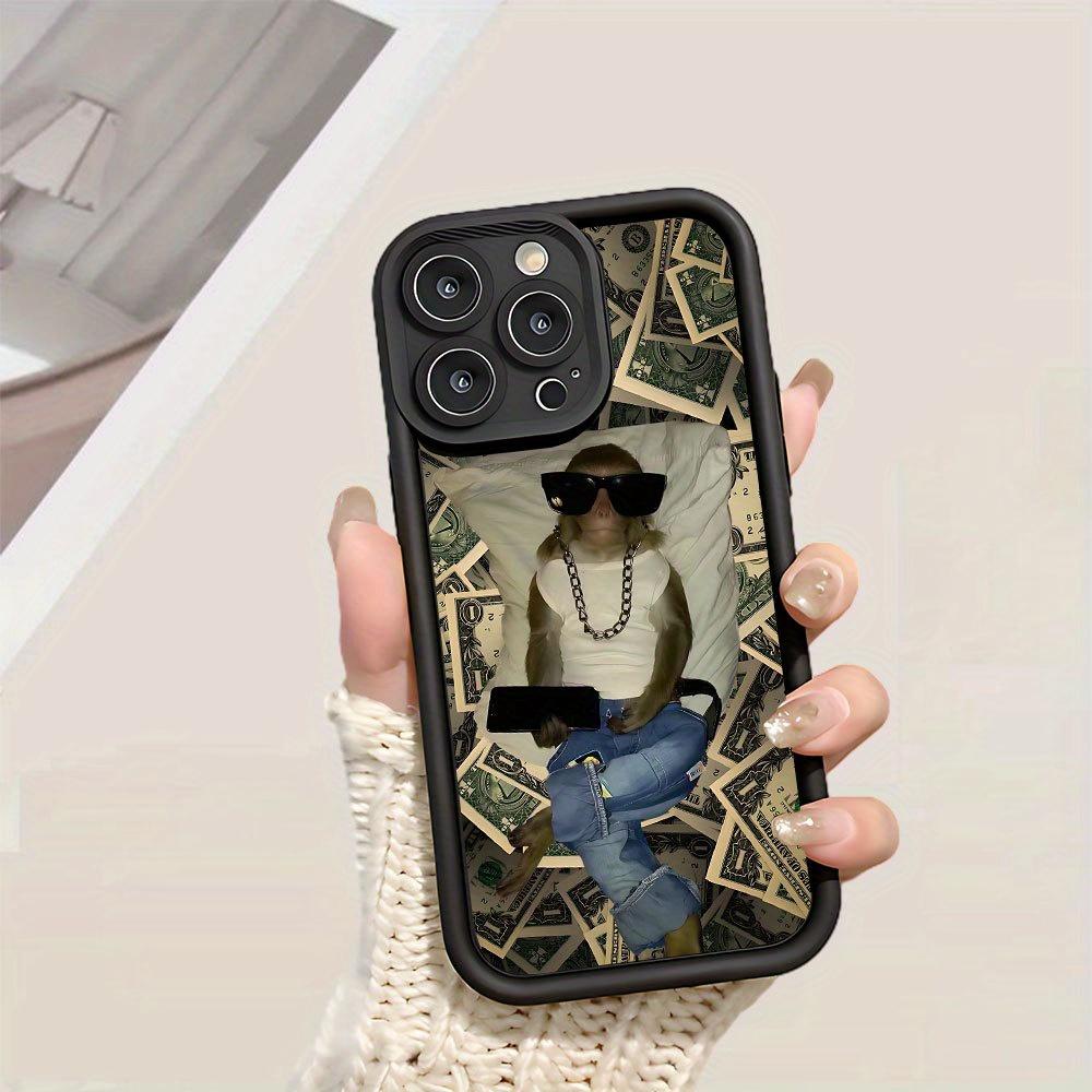 Phone cases: Funny Monkey Pattern Concave Thickened Anti-Fall Textured Shock-Proof Phone Case Fits Compatible with iPhone 17 E Air Pro ProMax iPhone16 15 14 Plus 13 12 Mini 11 X XS XR