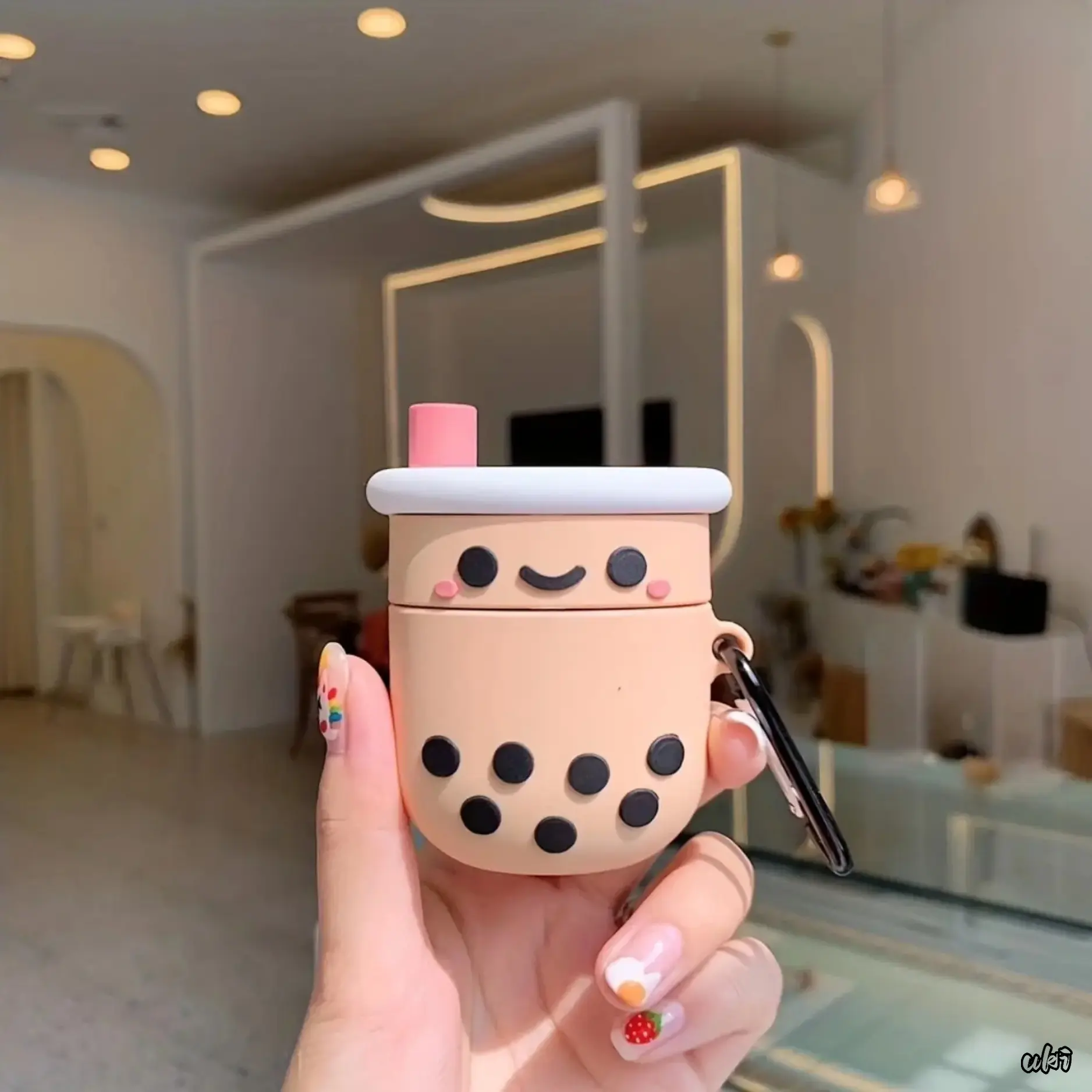 3D Cartoon Milk Tea Cup Silicone AirPods Case, Anti-Drop Resistant Cute Protective Cover for Multi-Model AirPods 1/2/3/Pro, Summer Daily Earbud Accessory for Gifting