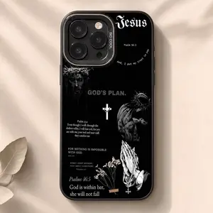 Luxury Shockproof Faith Jesus Cross Pattern Multi-Color Cellphone Casing, Mobile Phone Accessories for iPhone 17,16,15,14,13,12,11 Pro Max Plus Handheld Devices Back Cover Protection