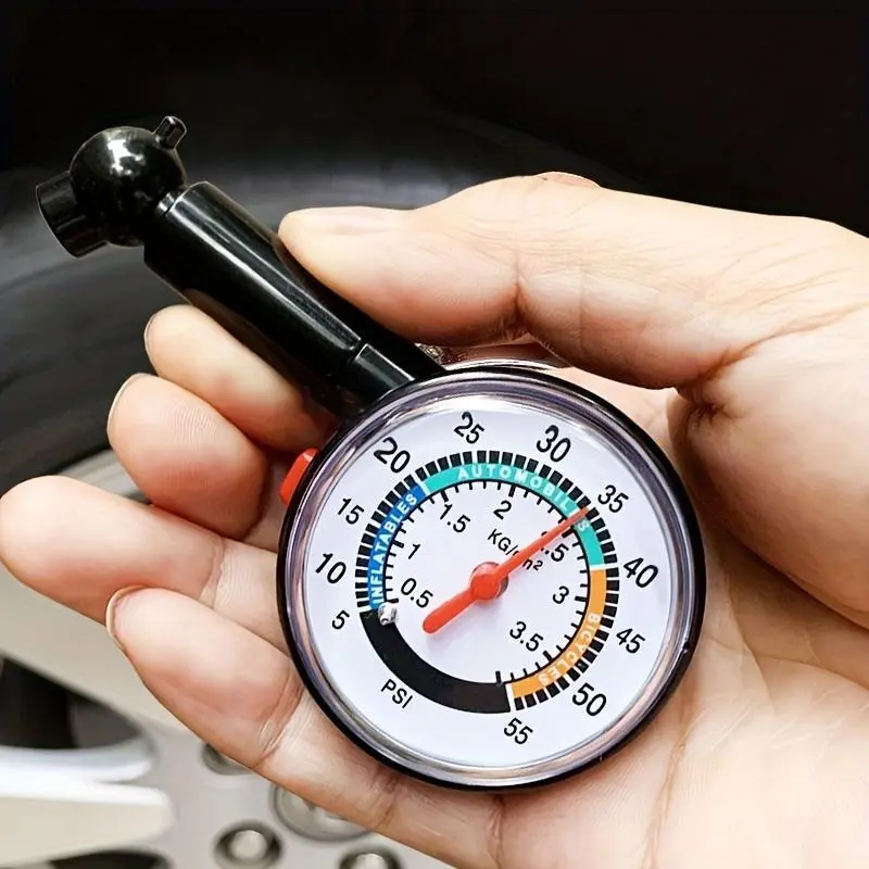 Mechanical Tire Pressure Gauge with 2-Inch Dial, High Accuracy, No Battery, Heavy Duty, Easy Read, Shatterproof, Ergonomic Non-Slip Grip for Cars, Trucks, SUVs, Motorcycles, Garage Maintenance for Drivers