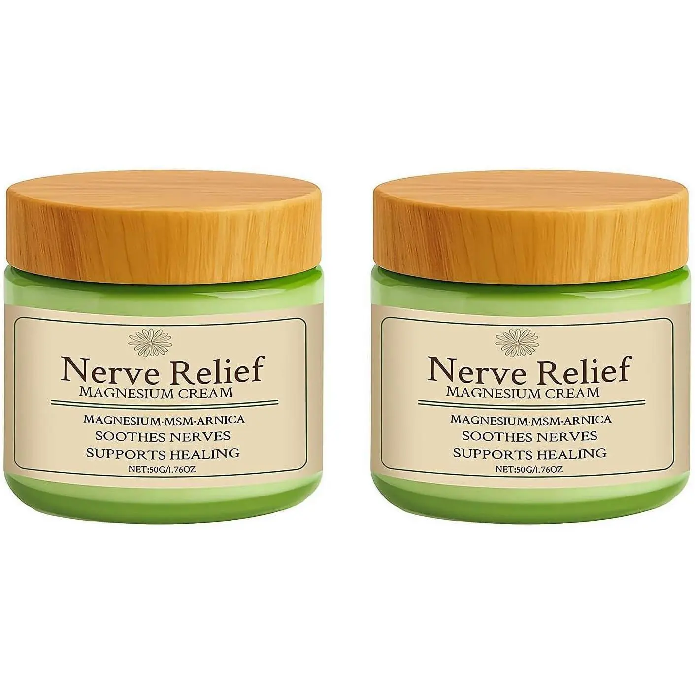 Body Relief Magnesium Cream,Soothing Formula with MSM & Arnica,Nourishing Dry Skin,Relaxing Body Butter for Post-Workout, Stress, 50g