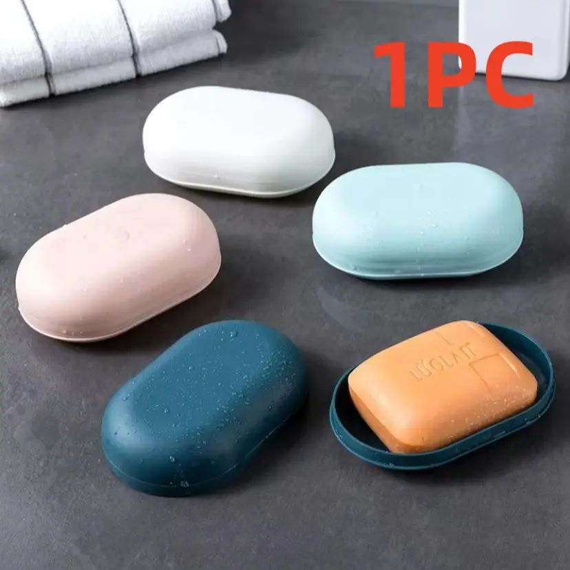Soap Dish with Lid, 1 Count Portable Soap Bar Holder, Soap Bar Storage Box, Soap Bar Container for Home Bathroom Kitchen Dormitory Hotel, Bathroom Accessories, Soap Saver, Soap Dish Travel, Soap Container for Traveling
