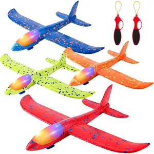 4 Pack Airplane Flying Toys, 4 Throwing Foam Plane Toy for 3 4 5 6 7 8 Years Old Boys Kids, 2 Flight Modes LED Foam Glider Plane, Outdoor Flying Toy Birthday Gifts for Boys & Girlsfidget toys