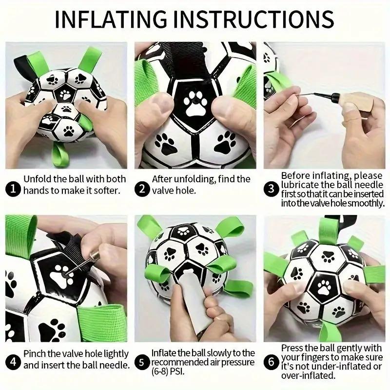 3-piece 6-inch or 15cm Interactive  Set with Air Pump and Air Nozzle 3-in-1  Football with Rope Puppy Birthday Gift Pulling Water  Durable Suitable for All Occasions Large Dog Tentacle Dancing Octopus  Teaser Toy USB Green Laser Pointer
