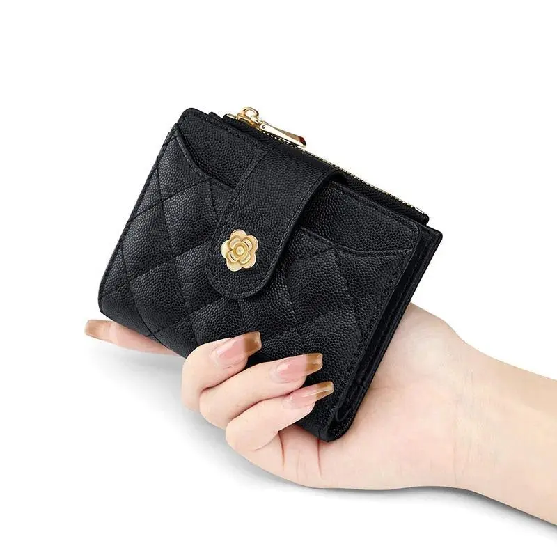 Genuine leather women's wallet, short fashionable card holder, personalized coin purse, card bag