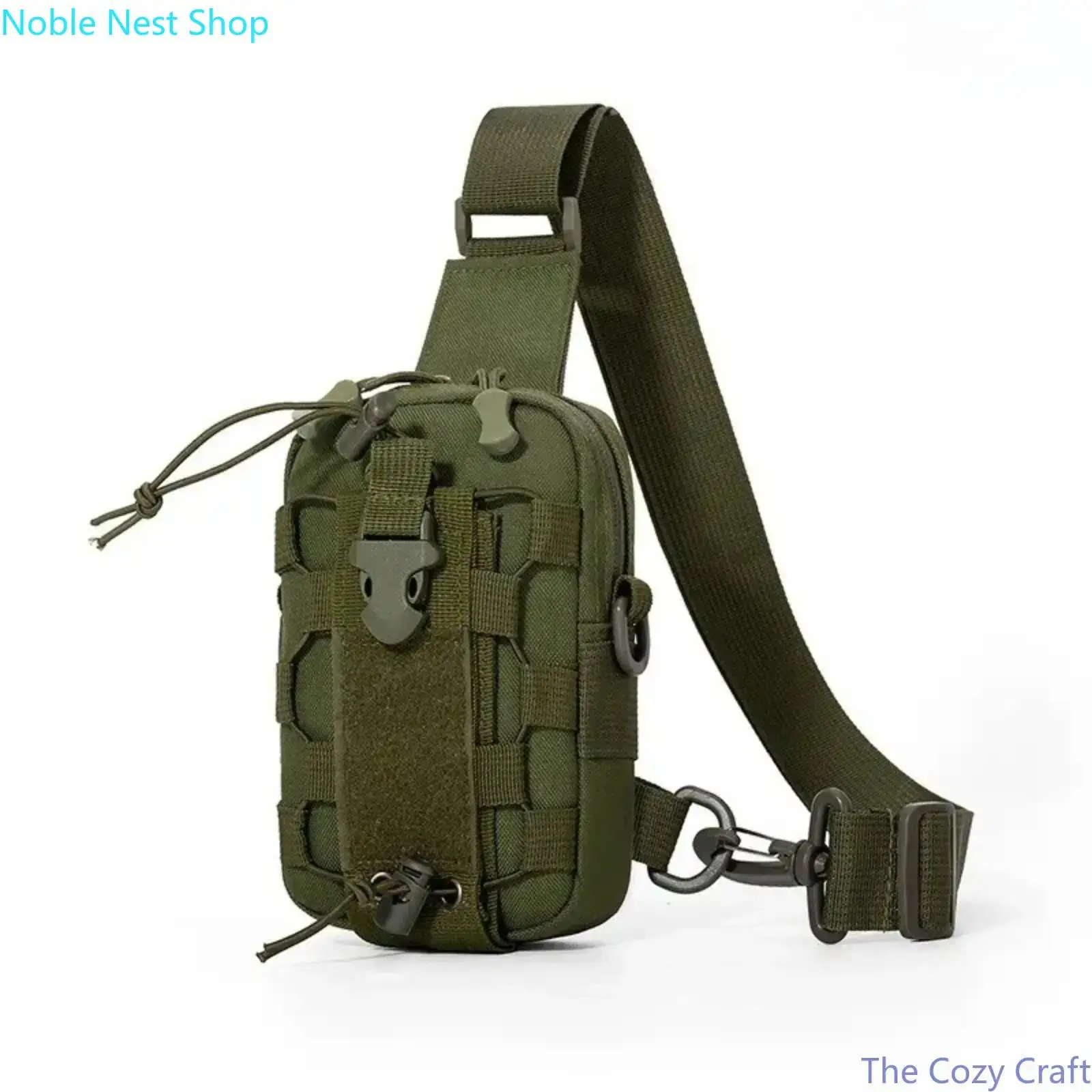Unisex Tactical EDC Chest Crossbody Bag - Tactical Accessories, EDC Items, Anti-Theft MOLLE Fanny Pack with Water Bottle Holder, Multi-Pockets Quick-Access Pouch for Outdoor Gear & Phone Storage