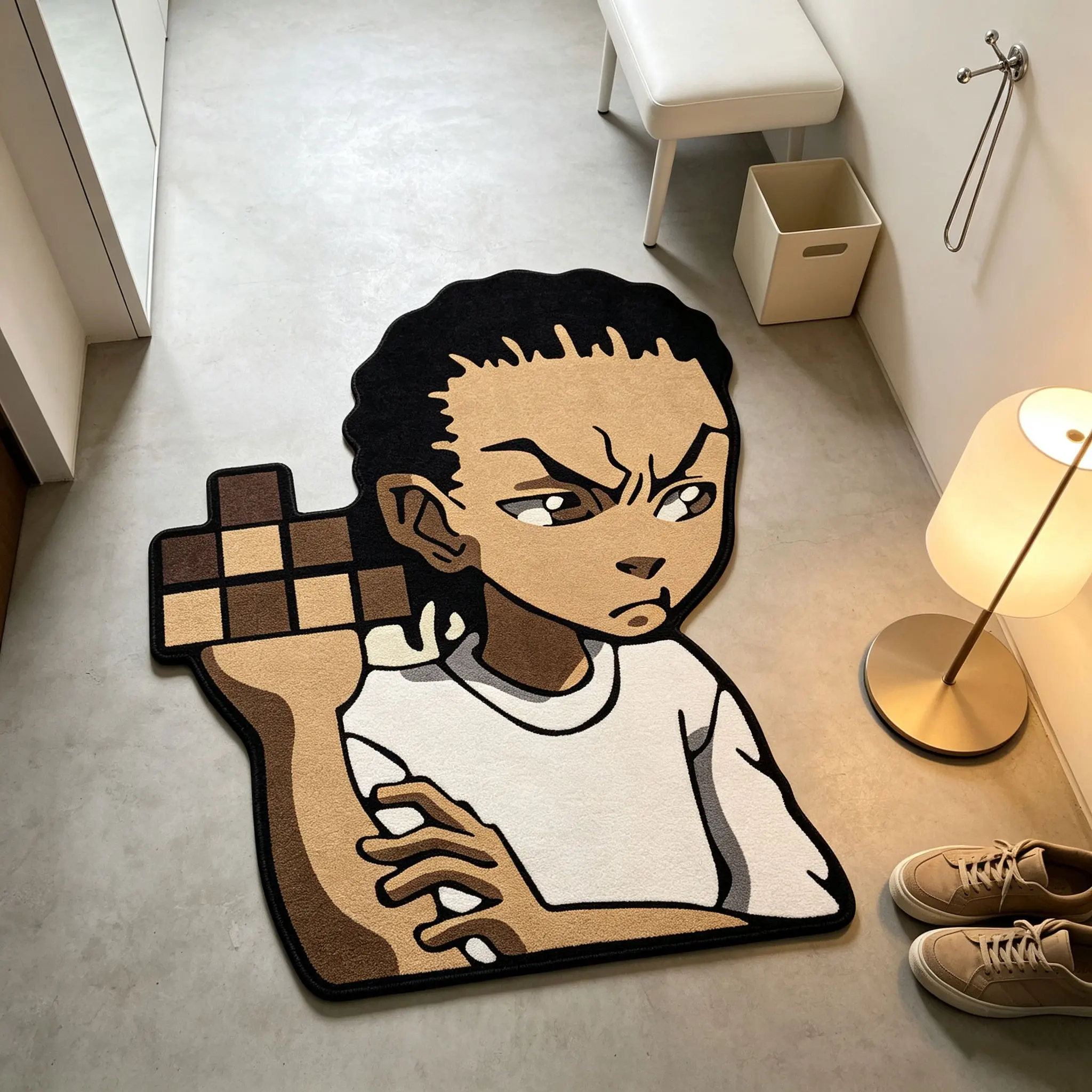 Cartoon Character Print Rug, Washable and Easy to Clean, Soft and Comfortable, Foldable, Ideal for Living Room, Bedroom, Hotel