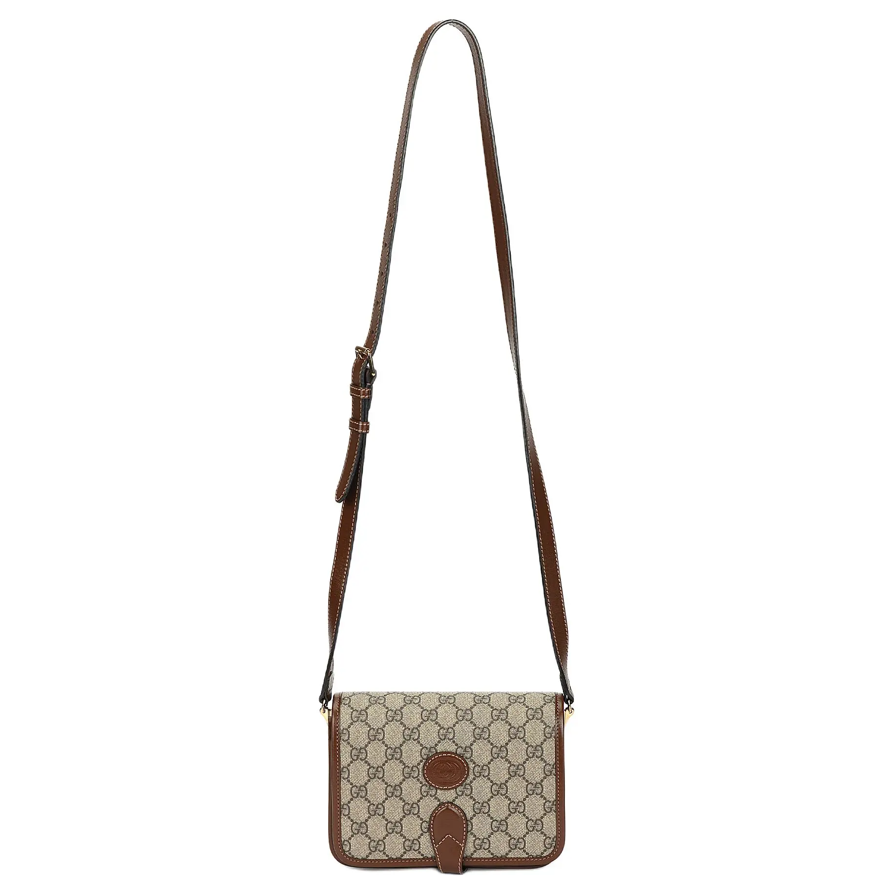 Gucci GG Monogram Leather Crossbody Bag – Unisex Mini Shoulder Bag in Brown