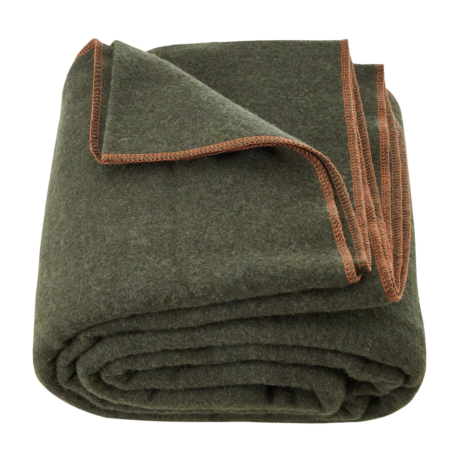 VEVOR 80% Wool Blend Camping Blanket, 64x88" Pre-Washed Waterproof Windproof Flame Retardant Large Warm Stadium Blanket for Hiking, Outdoor Adventures, Travel, Army Green