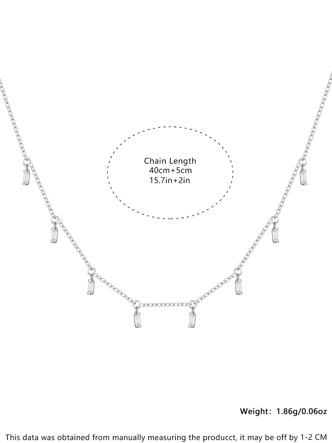 S925 Sterling Silver Simple Square Shaped Pendant Necklace for Women, Fashion Jewelry for Party, Daily Decor, Trendy All-match & Exquisite Jewelry for Birthday Gift, Trendy Charms Necklace