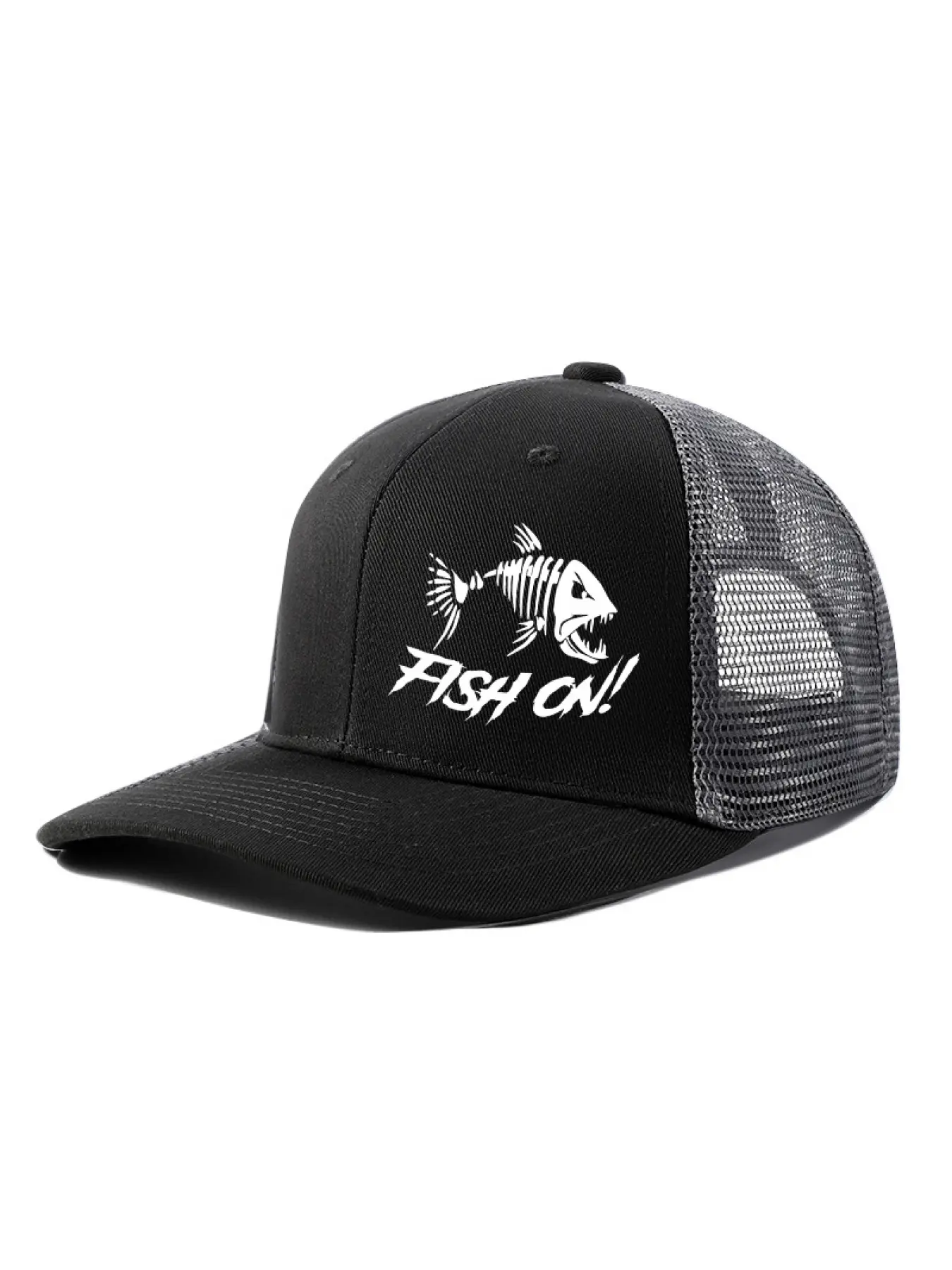 Richardson 112 Mesh Cap Fish CN Pattern Flat Bill Classic Trucker Hat for Men Women Outdoor Sports Baseball Cap Polyester Cap