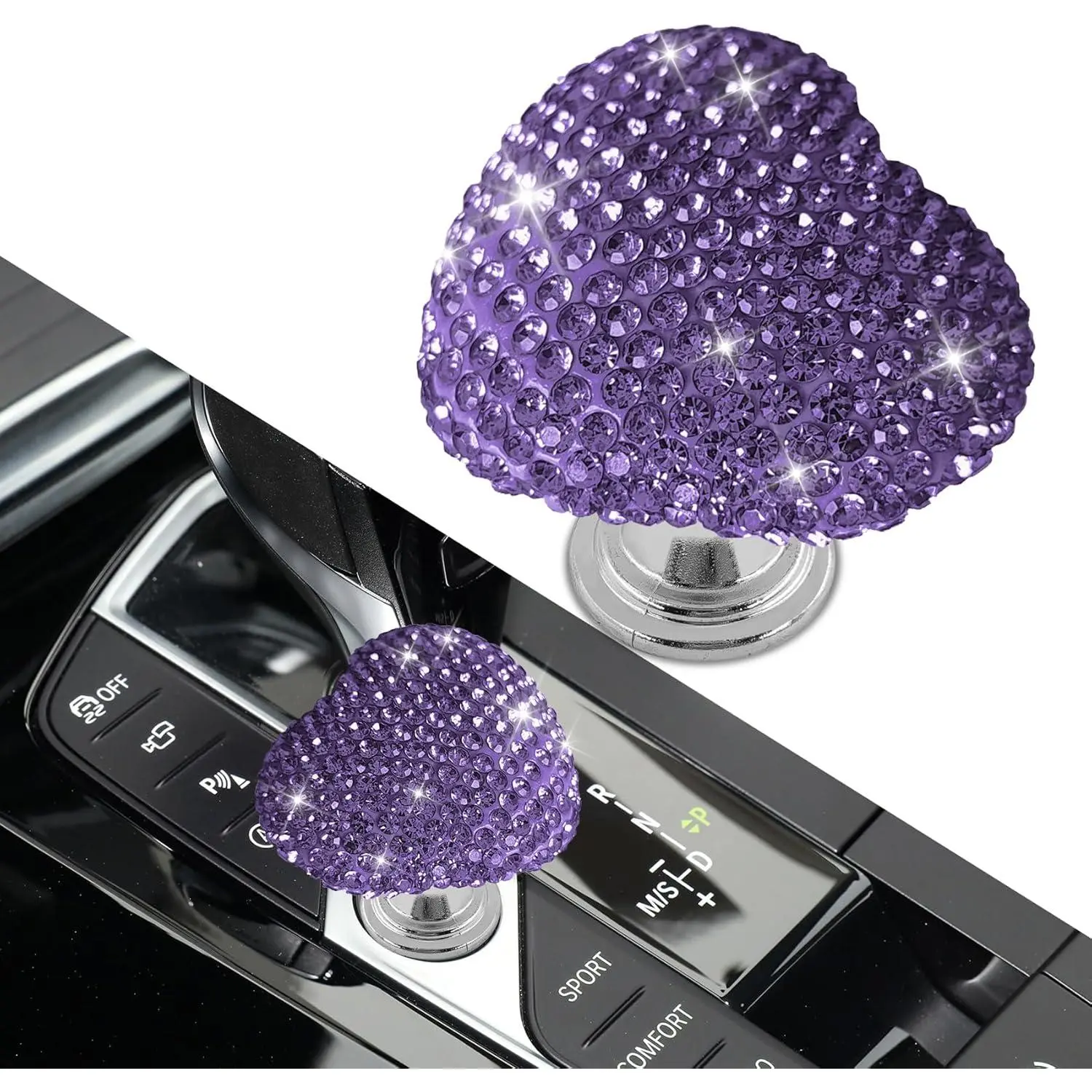 Bling  - Start Button, Push Start Button Cover, Heart-Shaped   Engine lgnition  Knob Sticker, Auto Decorative  Rocker Lever for   ( #1)