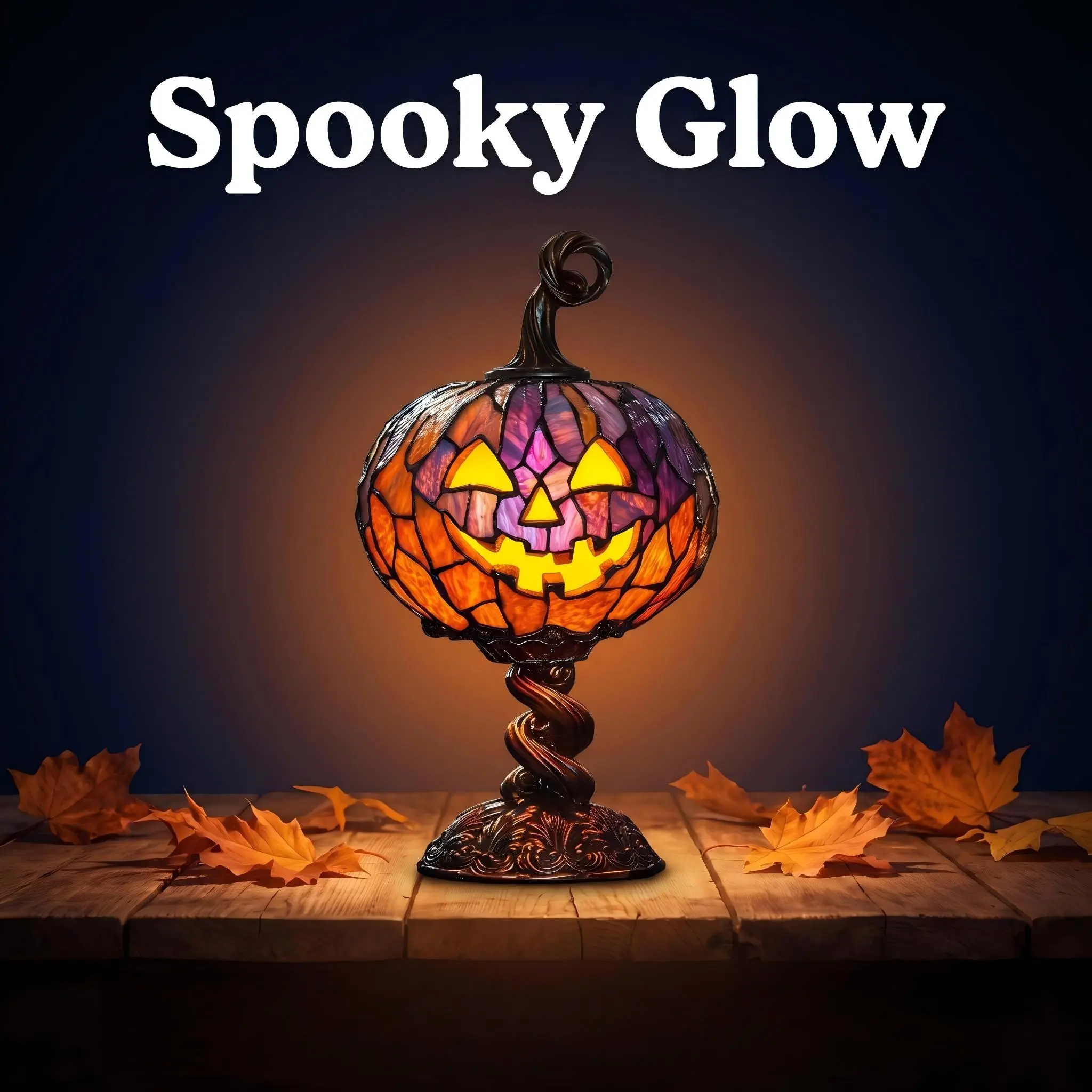 Halloween Pumpkin Lantern Resin Ornament, Glowing Creative Home Decor, Festive Atmosphere Light, Halloween Decoration Item