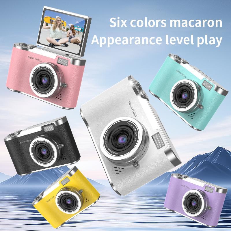 HD Digital Camera, 2.4 Inch Flip Over Display Screen Digital Compact Video Camera for School Photography, Outdoor Camera