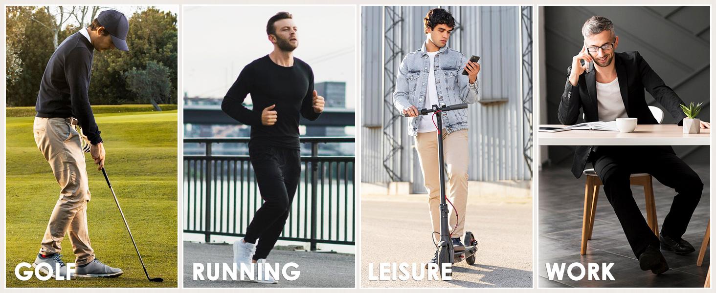 Willit Men's Golf Joggers Pants Stretch Slim Fit Work Dress Pants Quick Dry Athletic Pants with Pockets Ankle banded pants