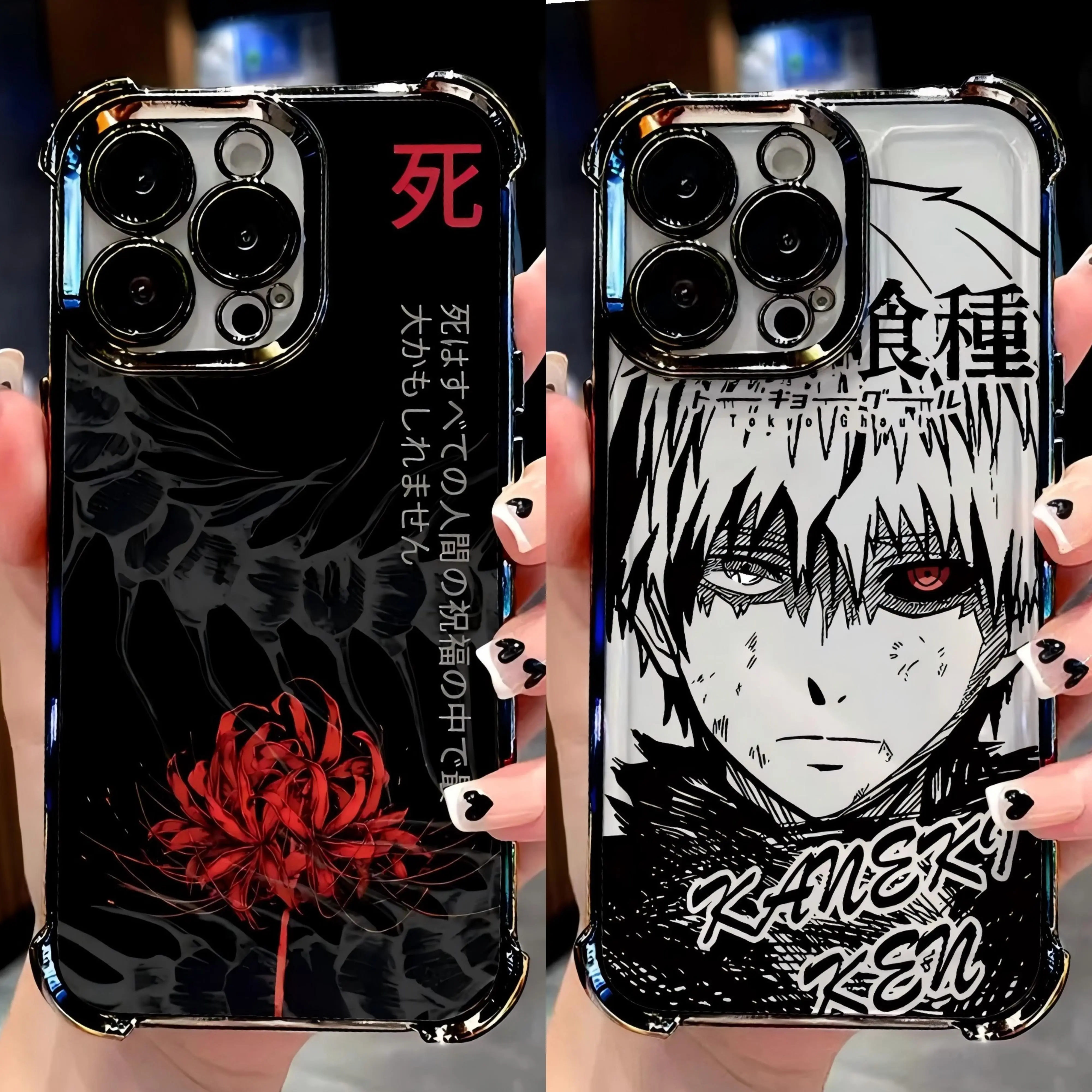 Anime Tokyo Ghoul Smartphone Casing - New Japanese Design Soft Transparent Back Drop Protection Handheld Cellphone Case for iPhone 17 Air,16 ProMax,15 Plus,14,13,12,11 & Samsung Galaxy S26 Ultra,S25 Plus,S24,S23 FE,S22 Devices