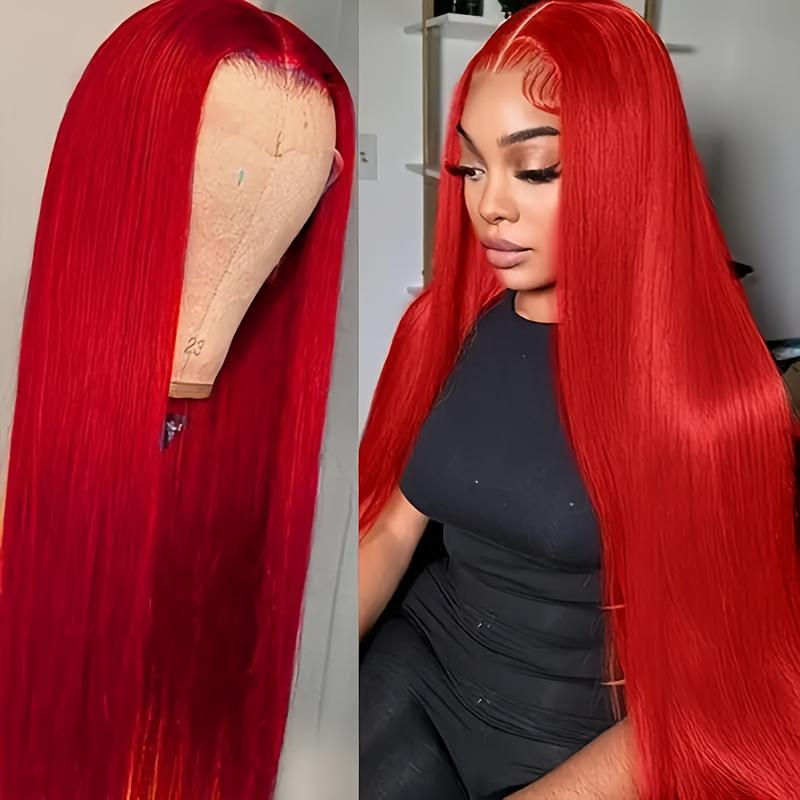 13x4 Lace Front Wig 180% Density HD Lace Long Straight Synthetic Hair Pre-Plucked Baby Hair Heat Resistant Wig for Women No Glue Needed