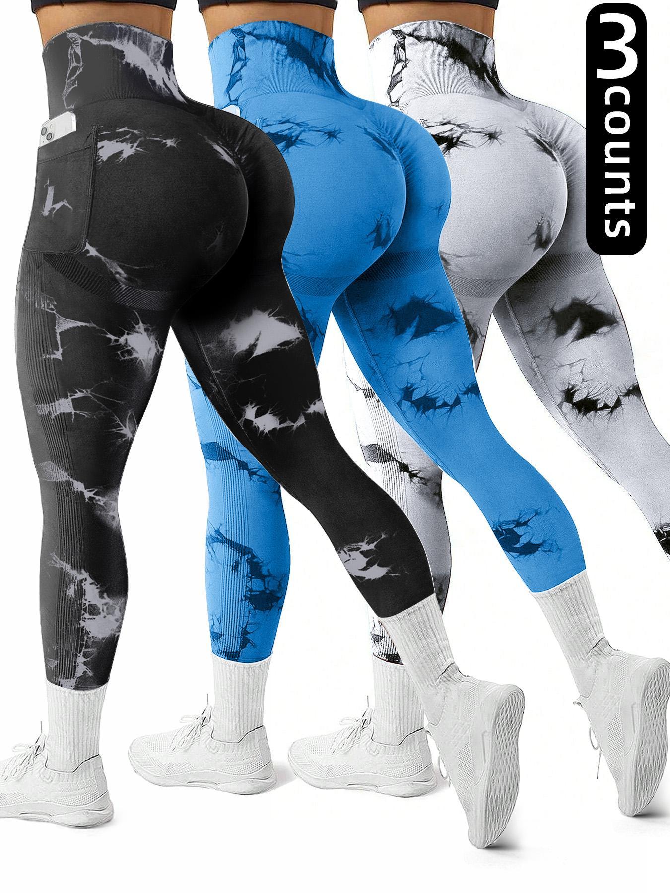 Women's Tie Dye Print Pocket Sports Leggings, Sporty Casual Comfy Breathable High Waist Skinny Pants for Swinging Plate Gym, Gym Clothes Women, Yoga Legging Pants, Yoga Leggings, Yoga Pants, Ladies Sportswear for All Seasons, Breathable Athletic Bottoms