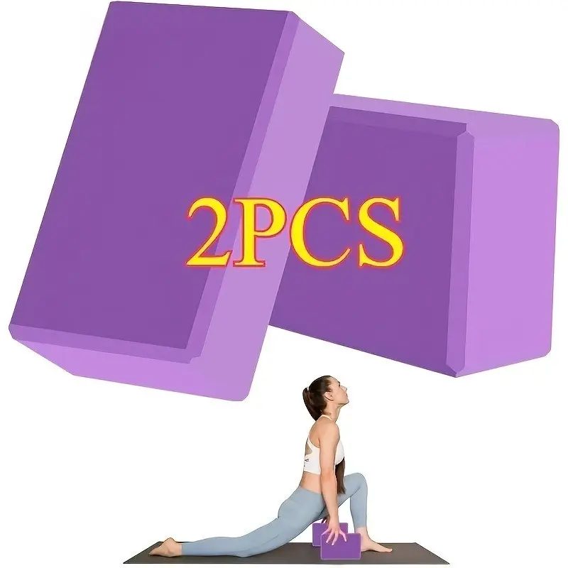 2-Pack Foam Yoga Blocks Set, Soft and Grippy, Ideal for Yoga, Pilates, Stretching, Perfect for Beginners and Home Workouts, Yoga Equipment